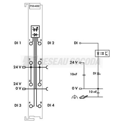  4 entr�es TOR 24V 2 fils 