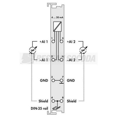  2 entr�es 4-20 mA diff. 
