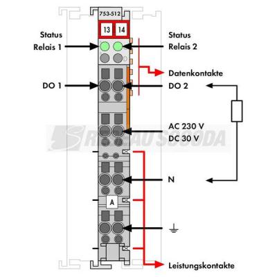  2 relais 1T 250 V contacts 
