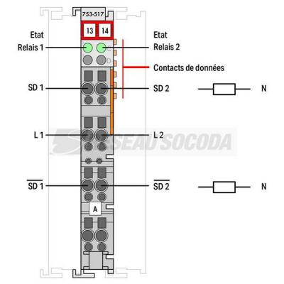  2 relais 1RT 250V 
