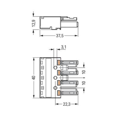  Douille 4 p�les, vert clair 