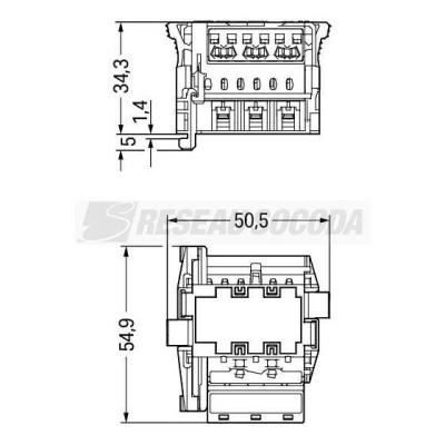  Connecteur en T Linectr 3 p�le 