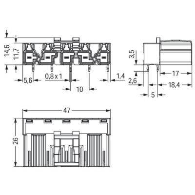  Connecteur pour circuits impri 