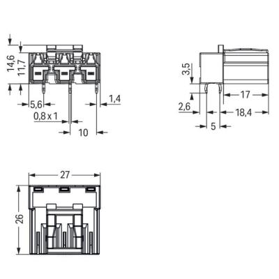  Connecteur pour circuits impri 