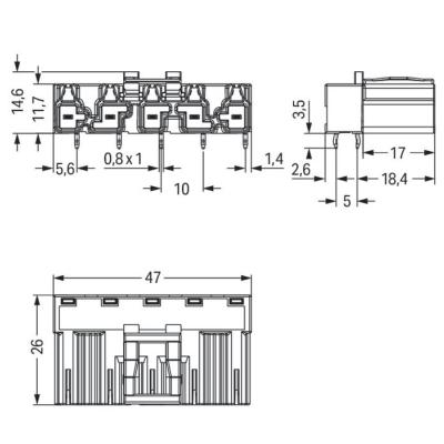  Connecteur pour circuits impri 