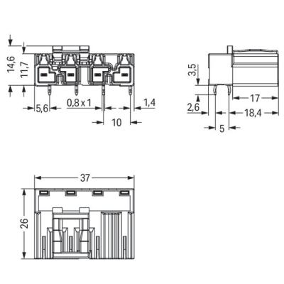  Connecteur pour circuits impri 