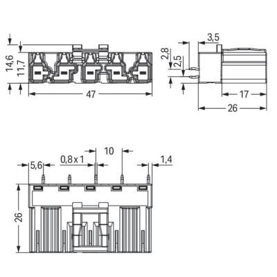  Connecteur pour circuits impri 