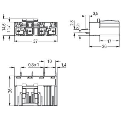  Connecteur pour circuits impri 