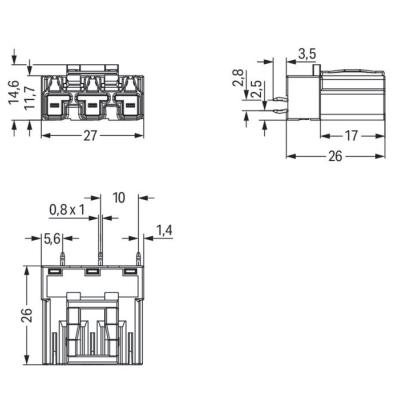 Connecteur pour circuits impri 