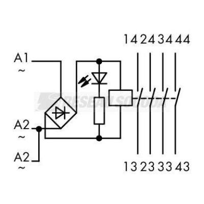  Module de relais 24vac/dc/4a/4 