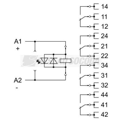  Embase avec relais 48 V DC - 4 
